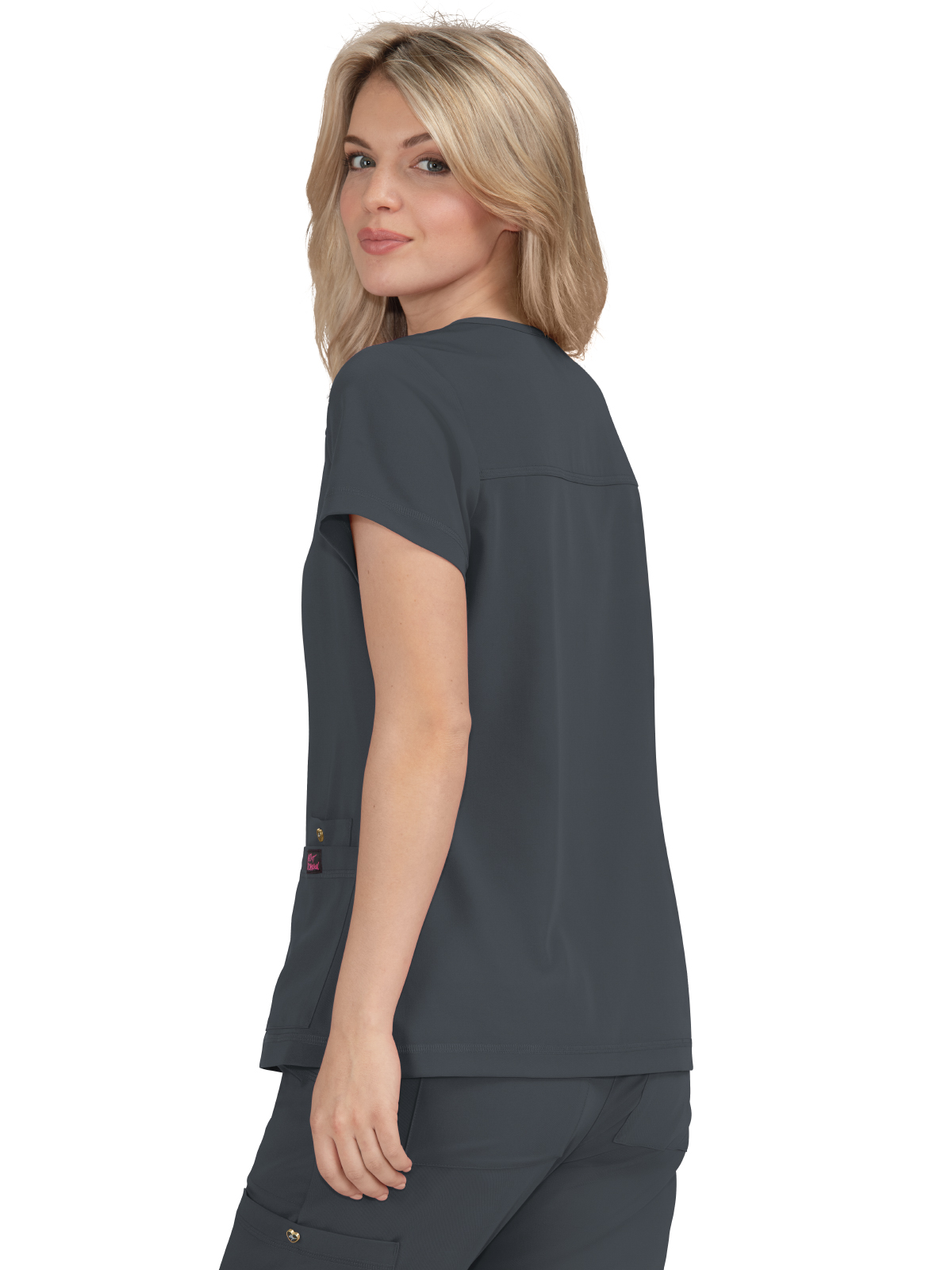 koi - Betsey Johnson - Women's Three-Pocket Snap-Button Placket V-Neck Freesia Top 25