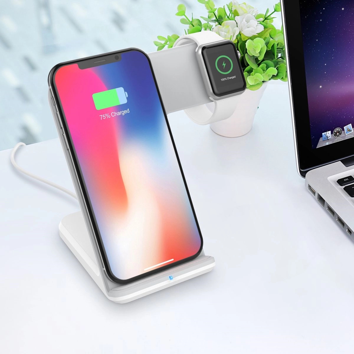 Wireless Charger Stand Cellphone Watch Fast Charging Station 7