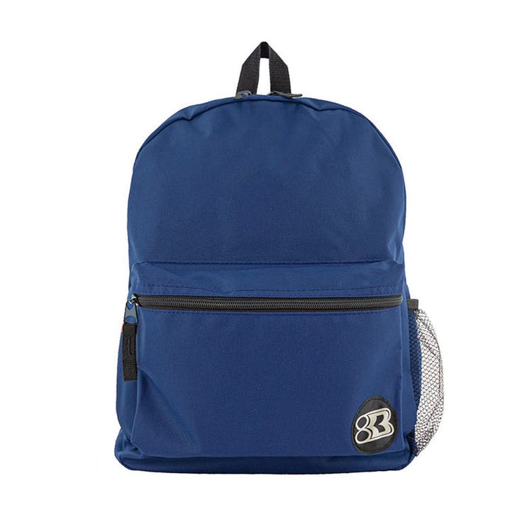 16" Basic Backpacks - Navy Blue Mesh Pocket 2