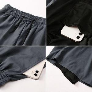 Men 2-In-1 STeal Greenth Gym Yoga Outdoor Sports Shorts 3