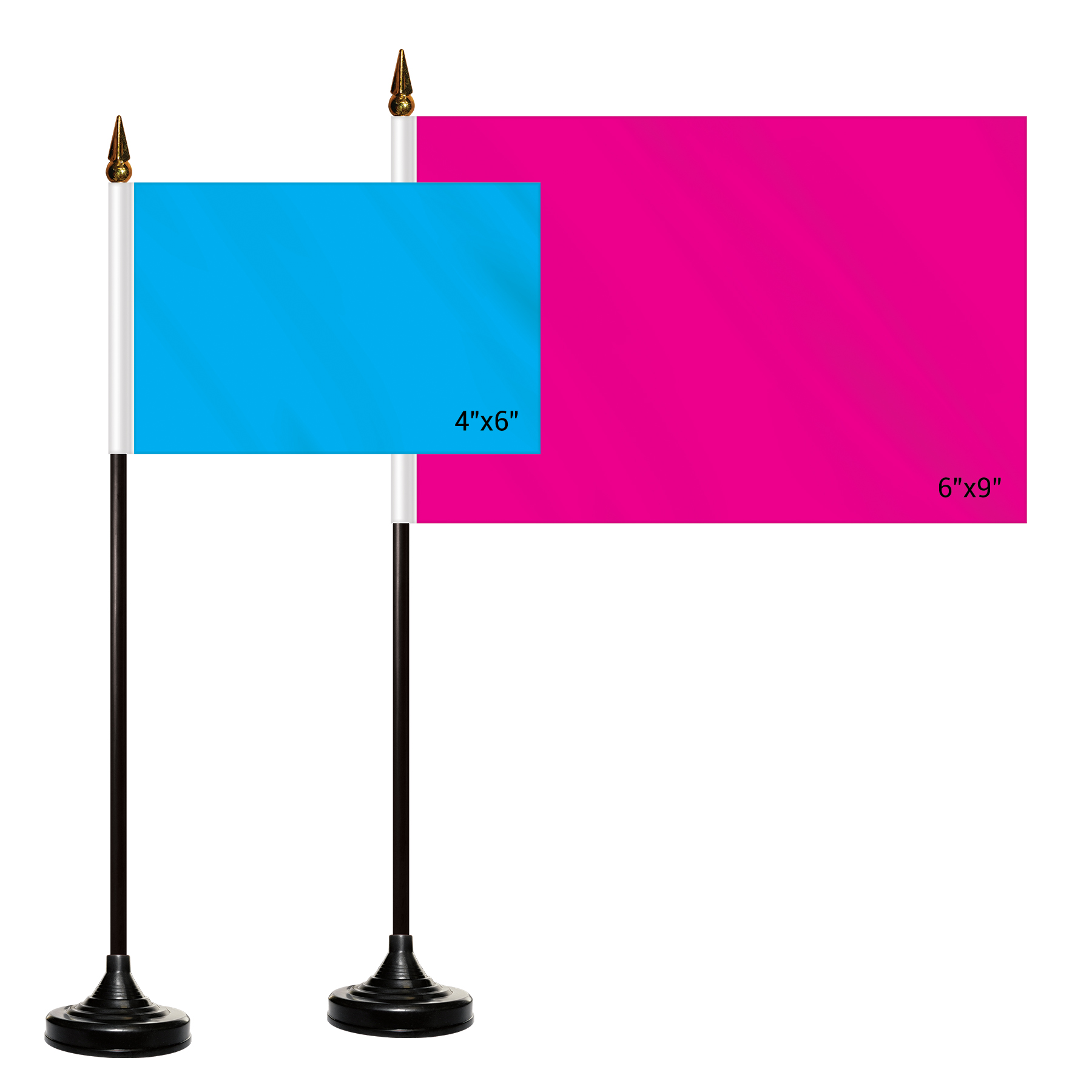 Double Sided Stick Flag with Black Plastic Weighted Base 6