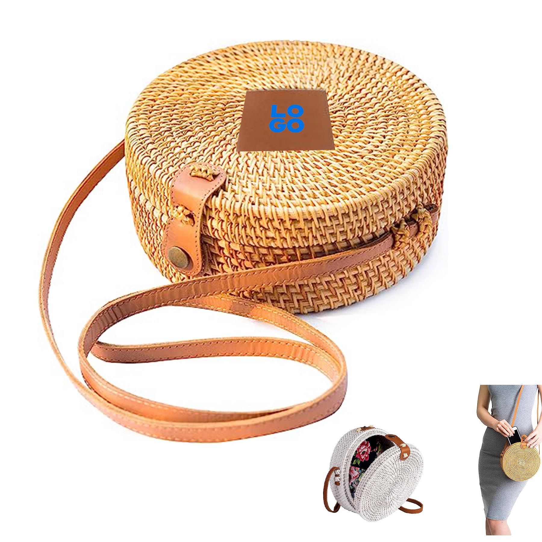 Handwoven Round Rattan Bag 3