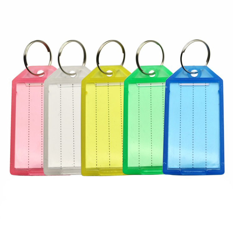 Plastic Key Tags with Split Ring Label Window