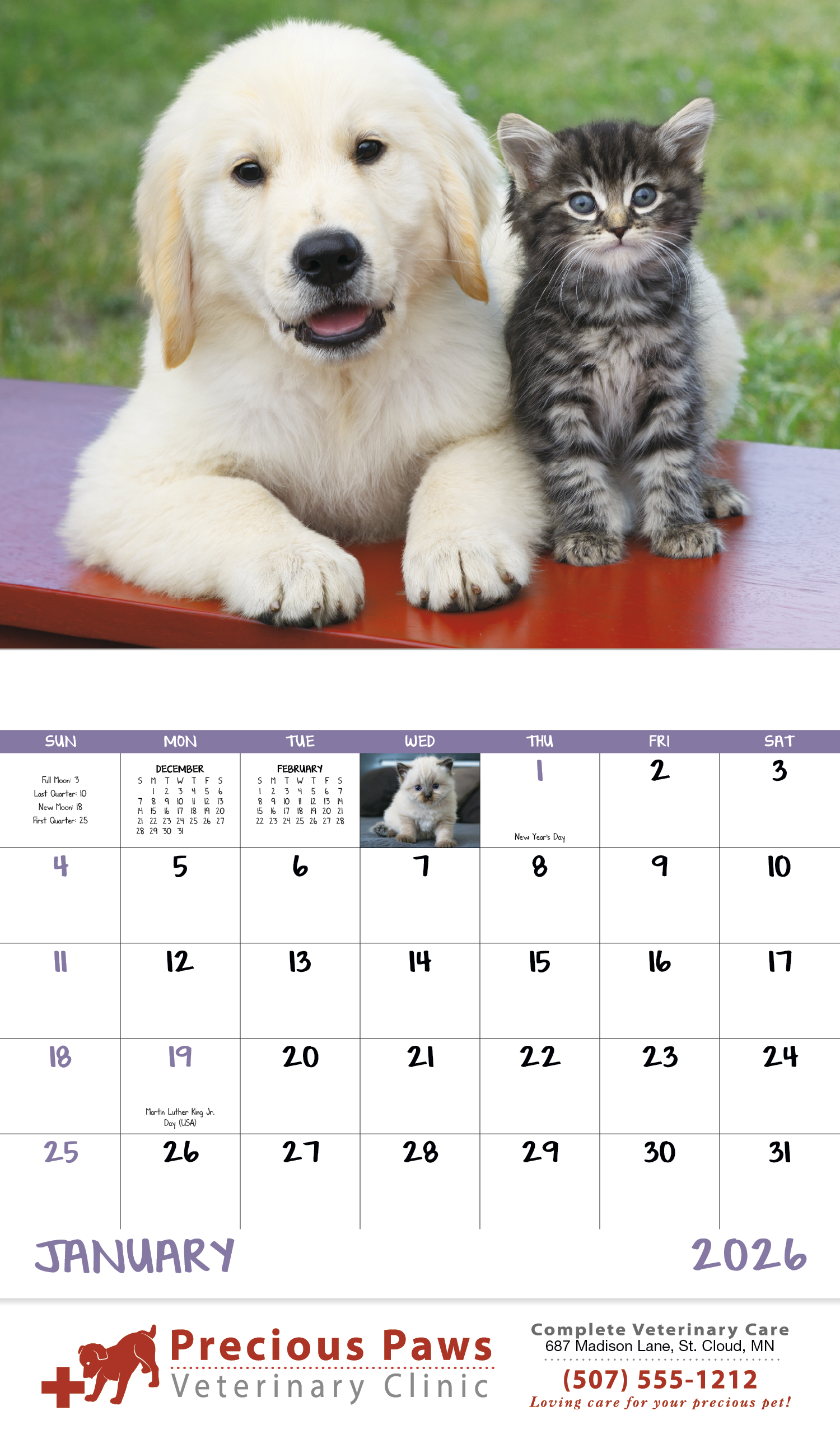 Good Value™ Puppies & Kittens - Stapled Calendar 29