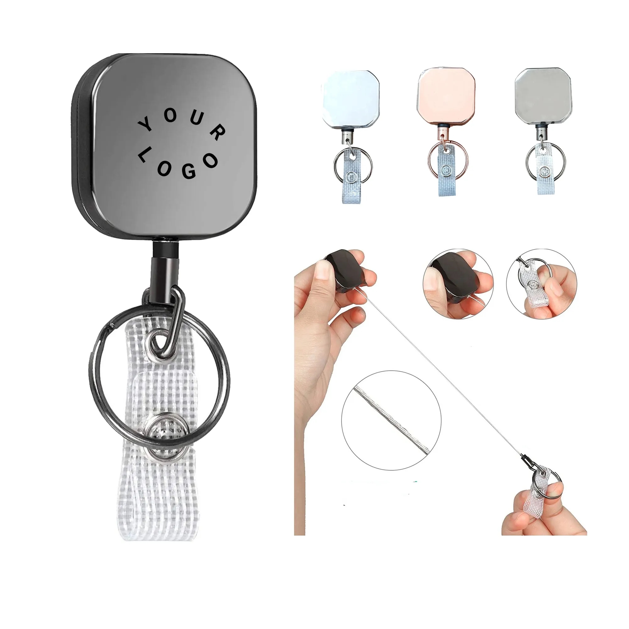 Durable Metal Retractable Keychain with Modern Design 1