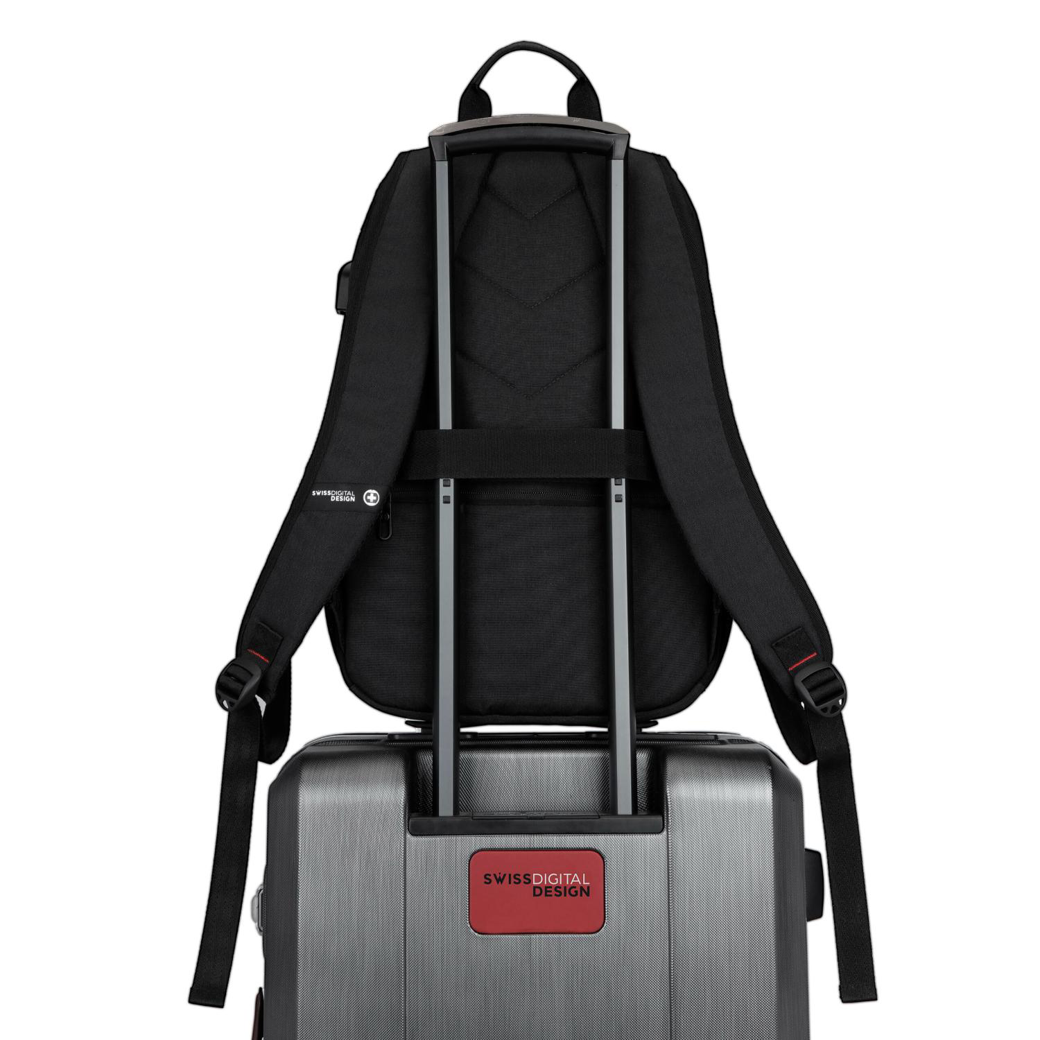 SwissDigital® ARBON RFID Travel Business Backpack 9
