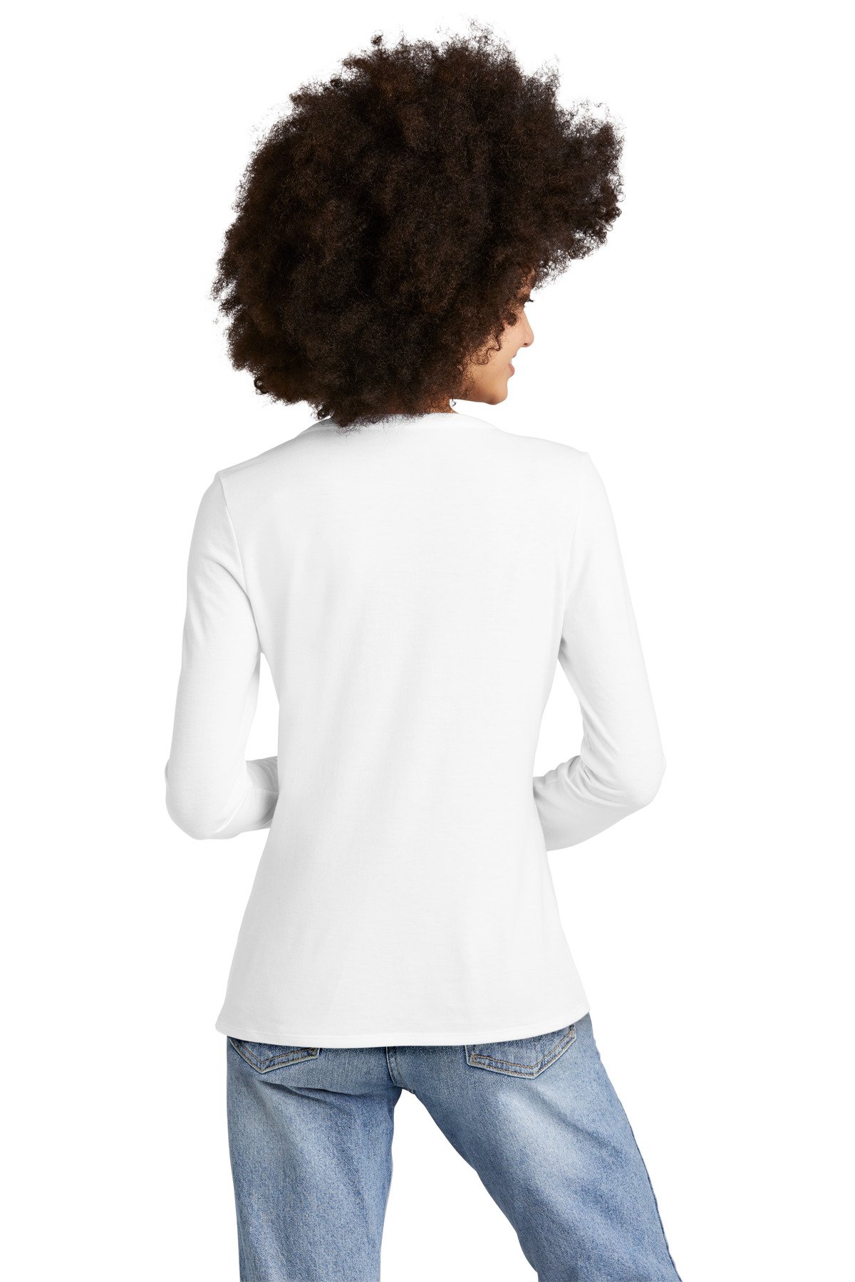 District Women's Perfect Tri Long Sleeve V-Neck Tee DT135 115