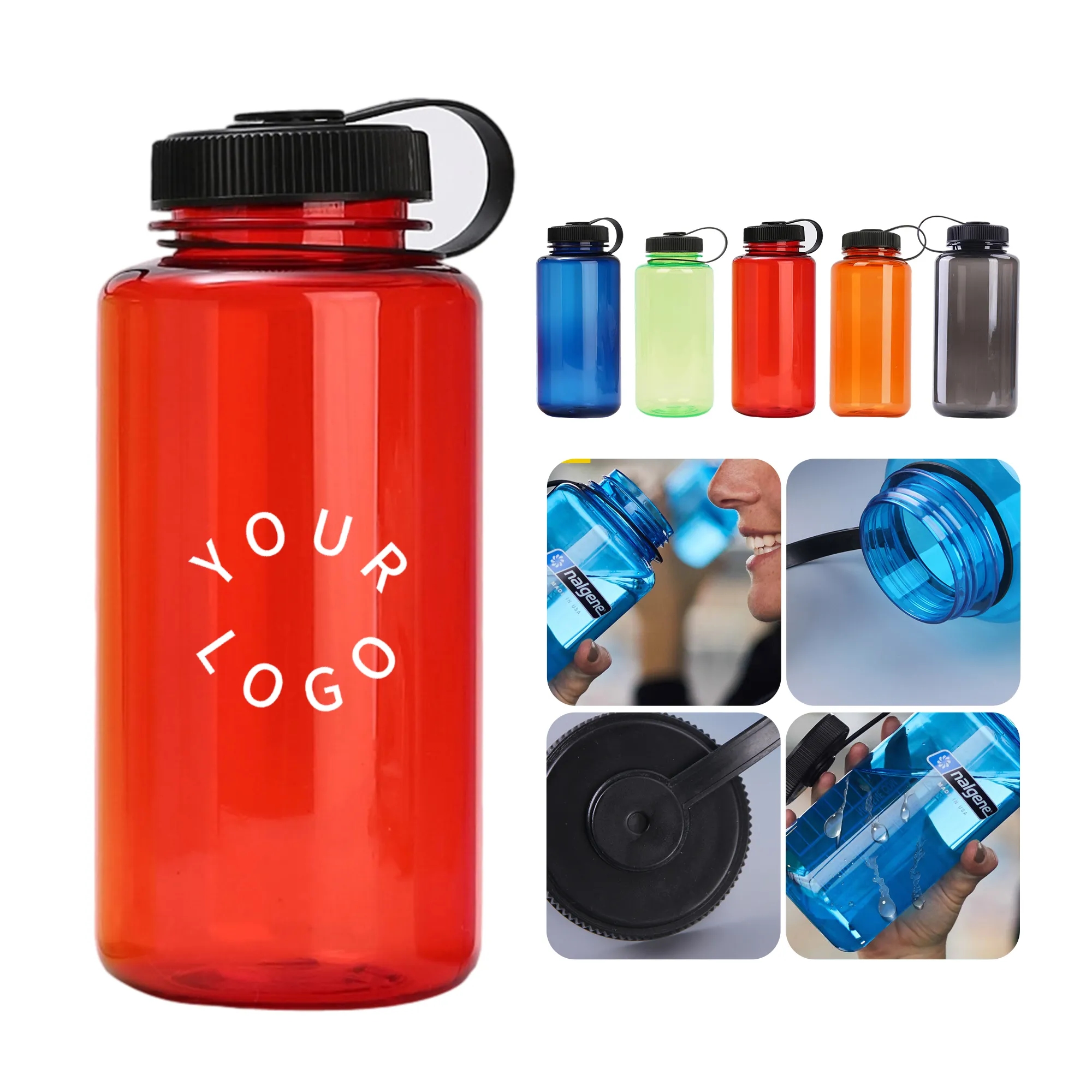 MOQ 50 32oz Outdoor Wide-Mouth Sports Water Bottle 6