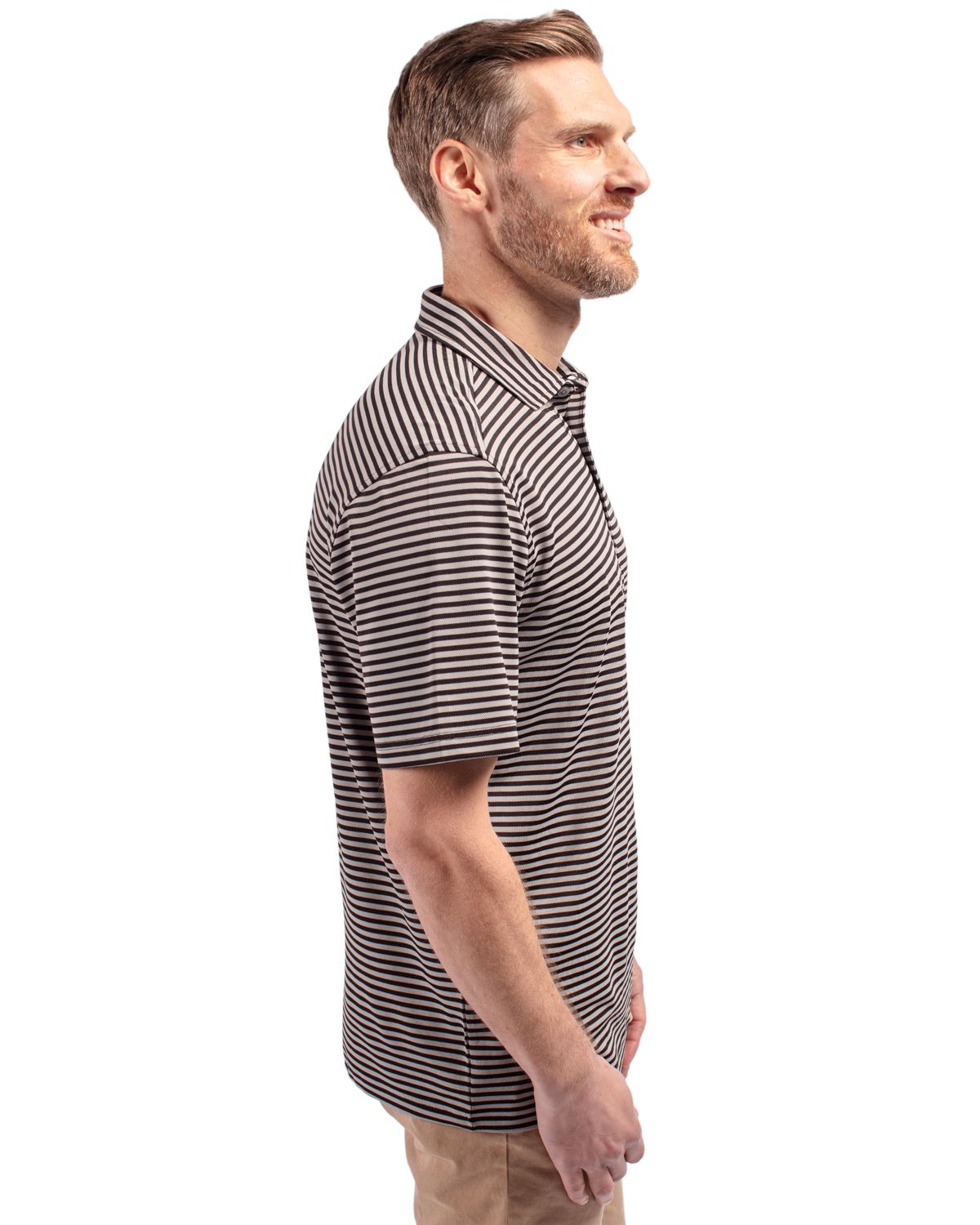 Cutter & Buck Virtue Recycled Stripe Featherlight Pique Mens Big & Tall Polo Big & Tall 48