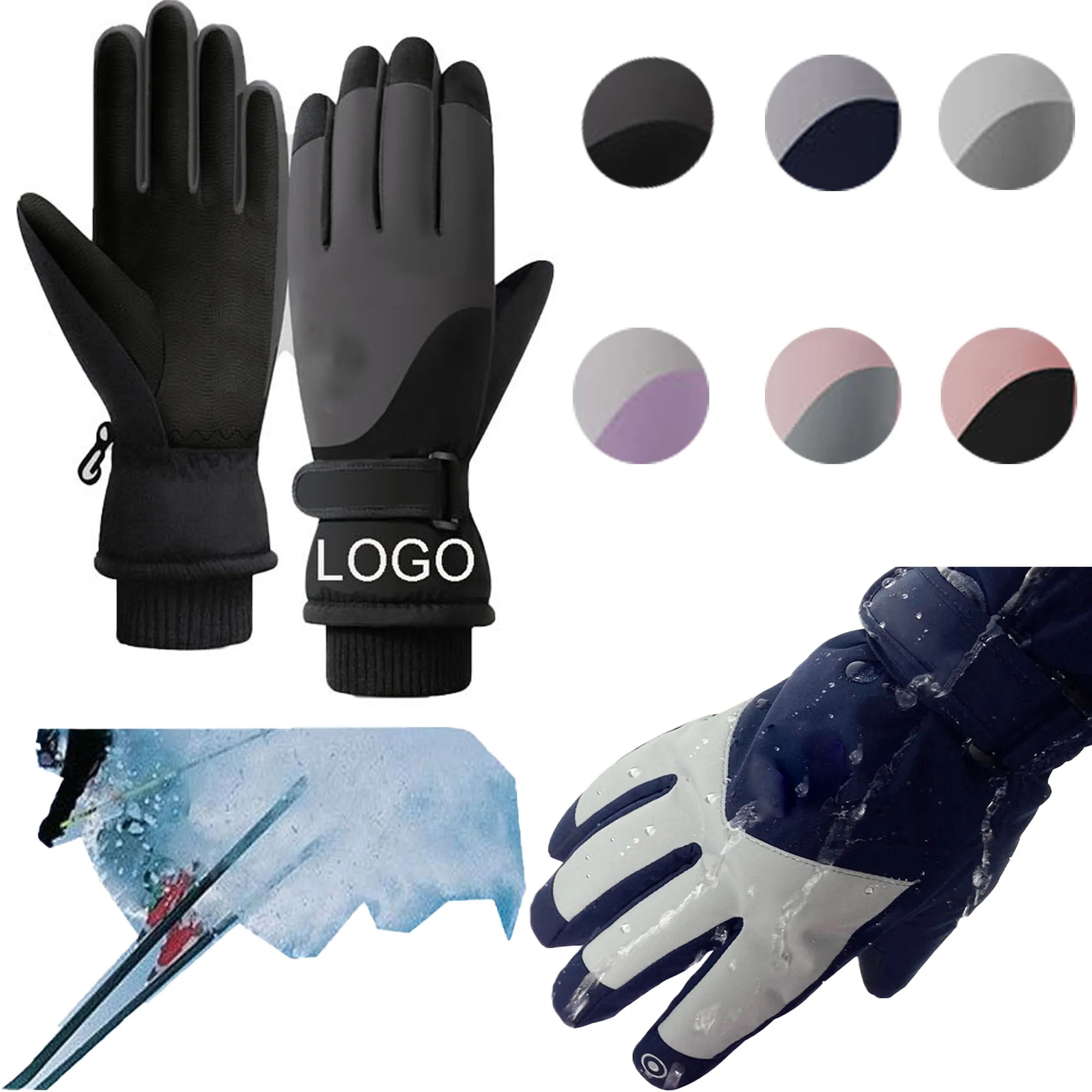 Spot Full Color Winter Skiing Gloves 2
