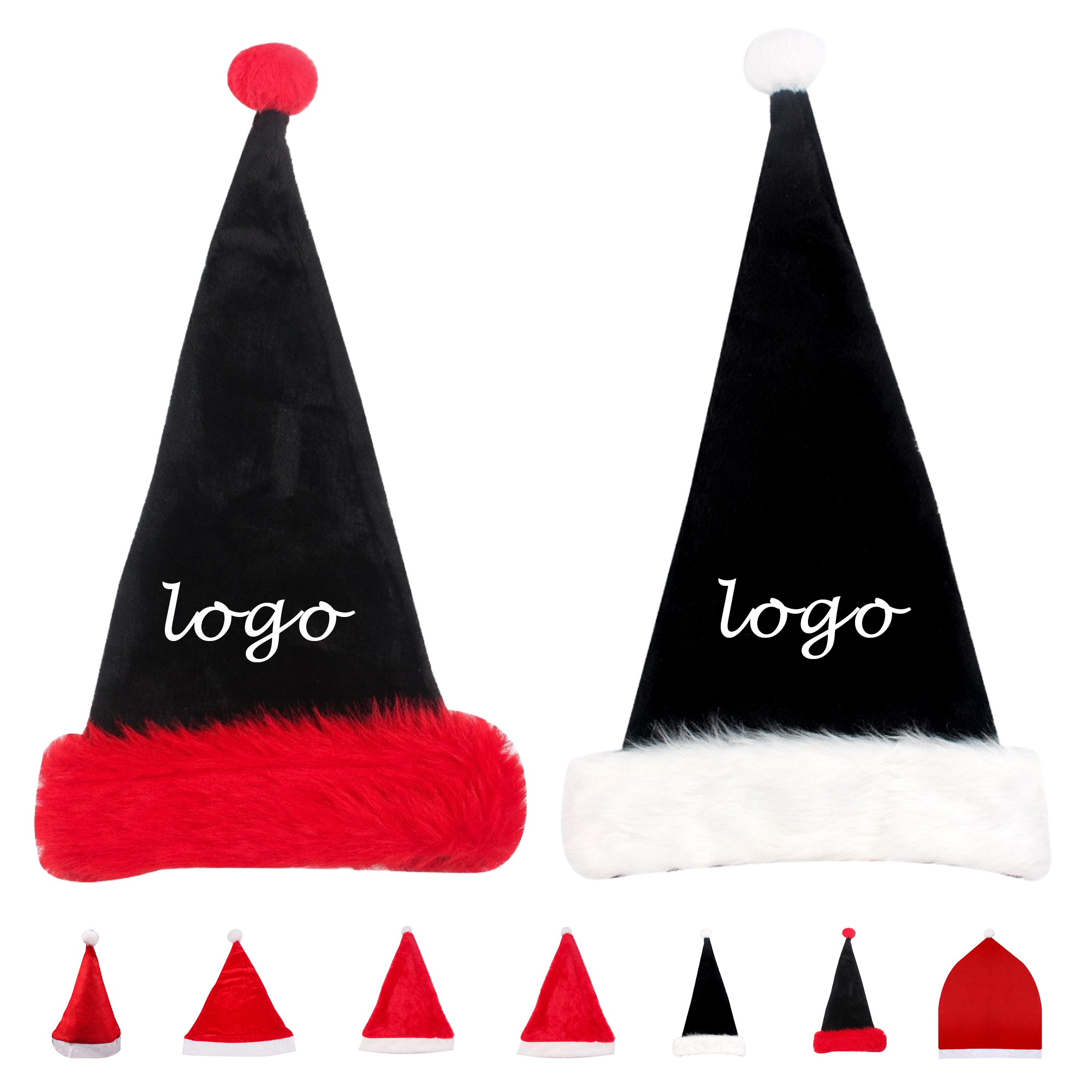 Red and black plush Christmas hat 2