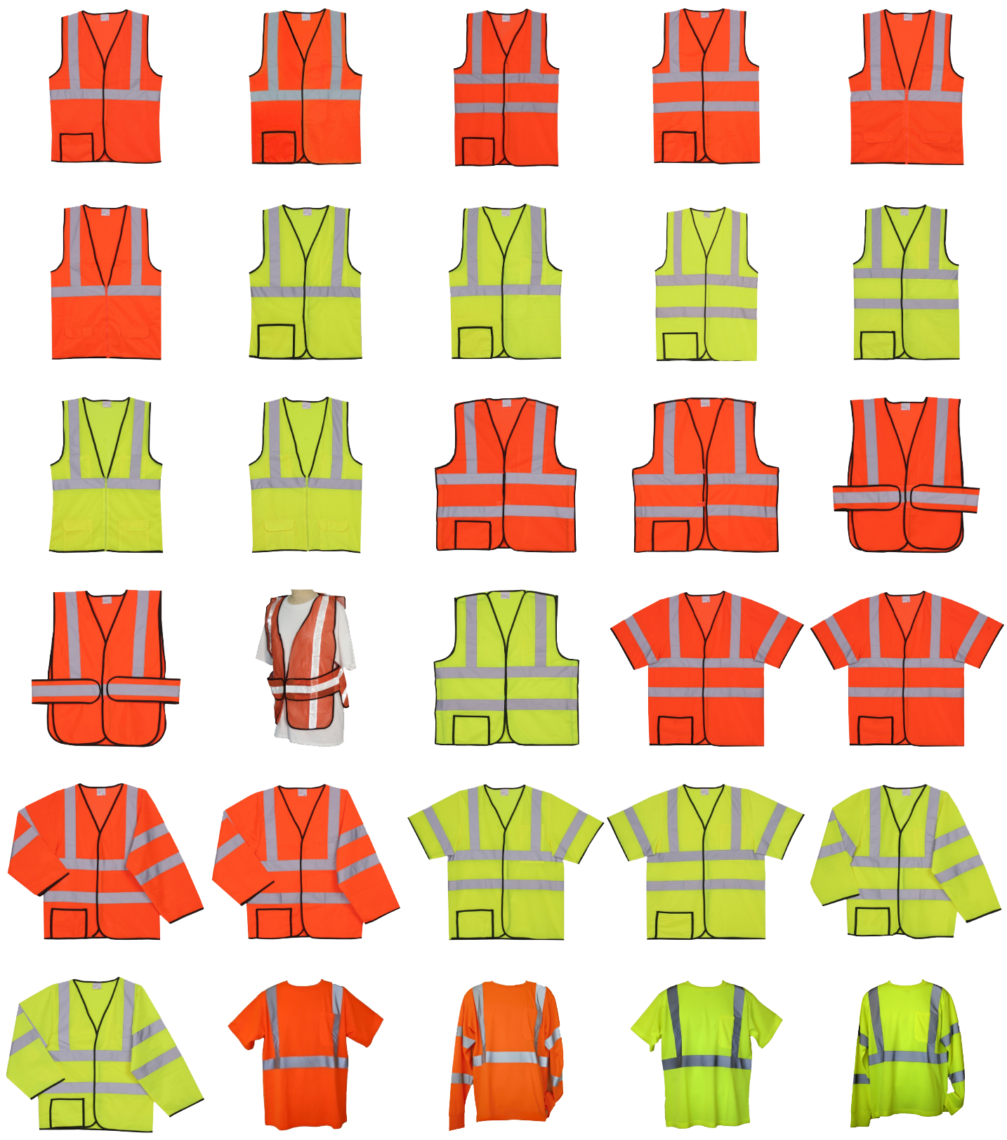Assorted Safety Garment Set - Vests / Jerseys / Shirts