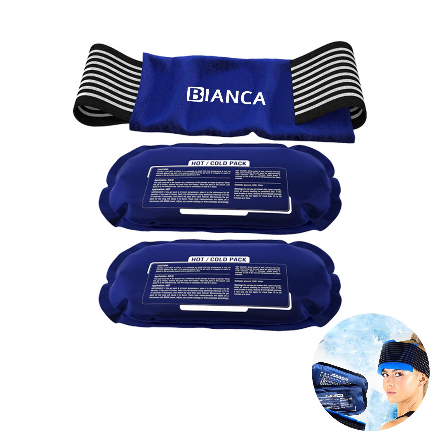 3 Piece Set Reusable Hot and Cold Therapy Gel Wrap