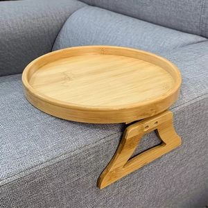 Bamboo Armrest Couch Tray Table 7