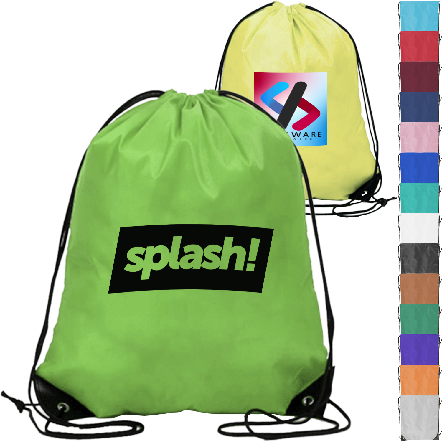 Quick Ship 210D Polyester Drawstring w/ Reinforced Corner 4
