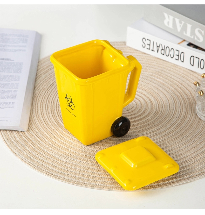 Custom 13.5 oz Ceramic Funny Trash Can Mug 6