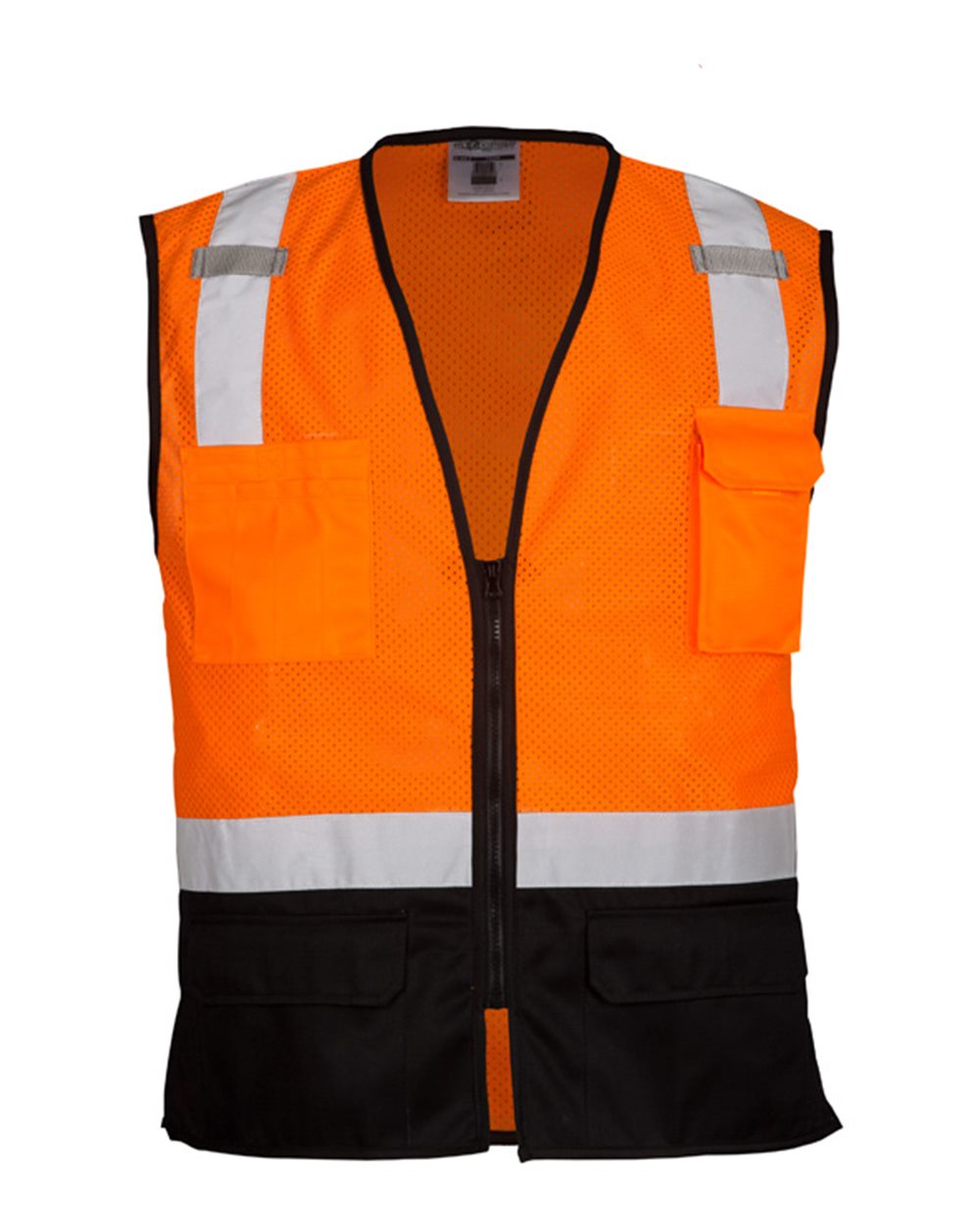 Unisex Black Bottom Mesh Class 2 Vest - 1509 6