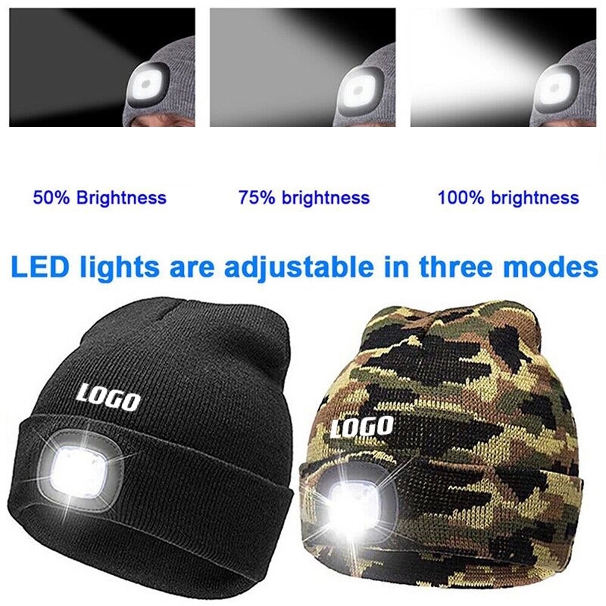 Beanie Hat with LED Light 1