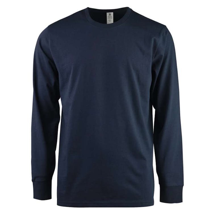 Men's Long Sleeve Crew Neck T-Shirts Navy 3XL 2