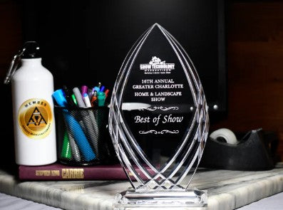 Carved Acrylic Pinnacle on Base 10" 1