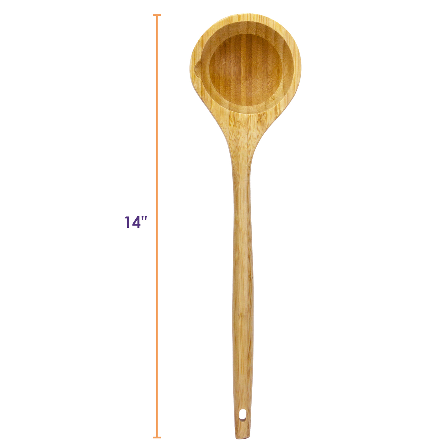 14" Bamboo Ladle Lambootensil 2