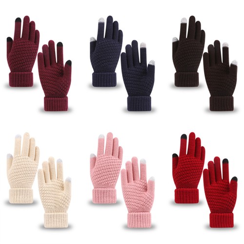 Women's Waffle Knit Gloves with Sensitive Touch and Custom Logo