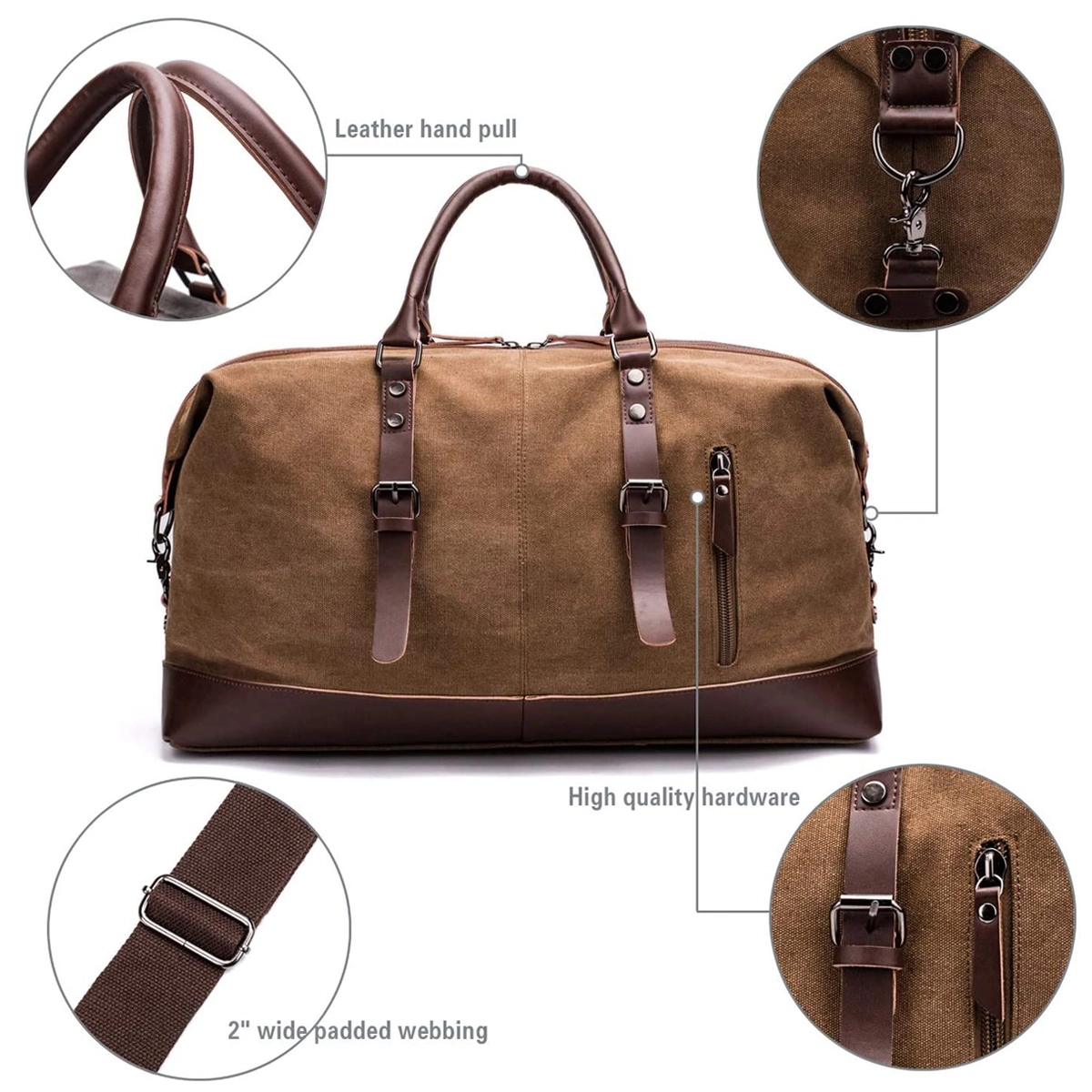 Canvas Leather Travel Duffle Bag 4