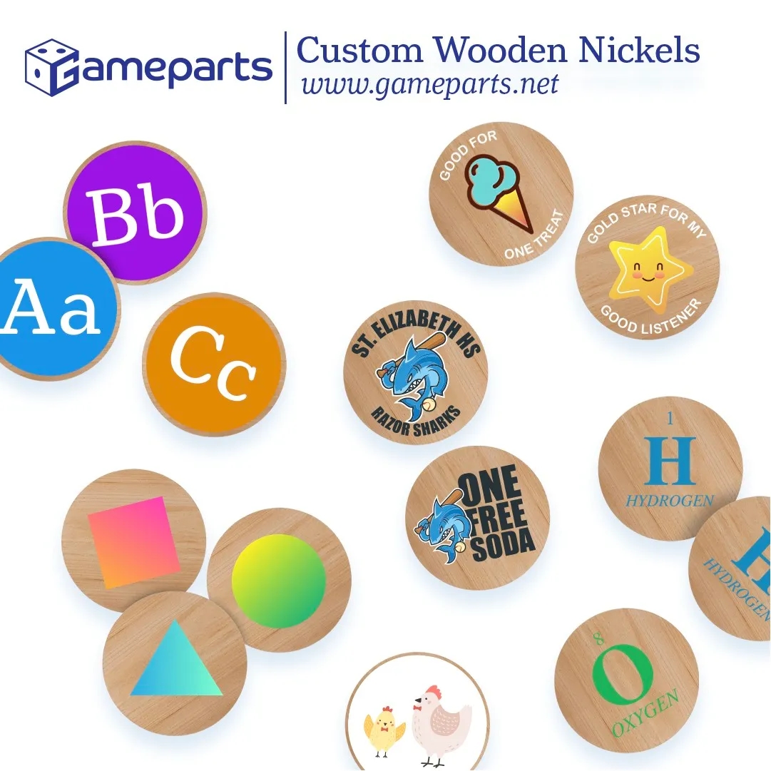 Full Color Printed Wood Game Token 1.5" - Wooden Nickel 2