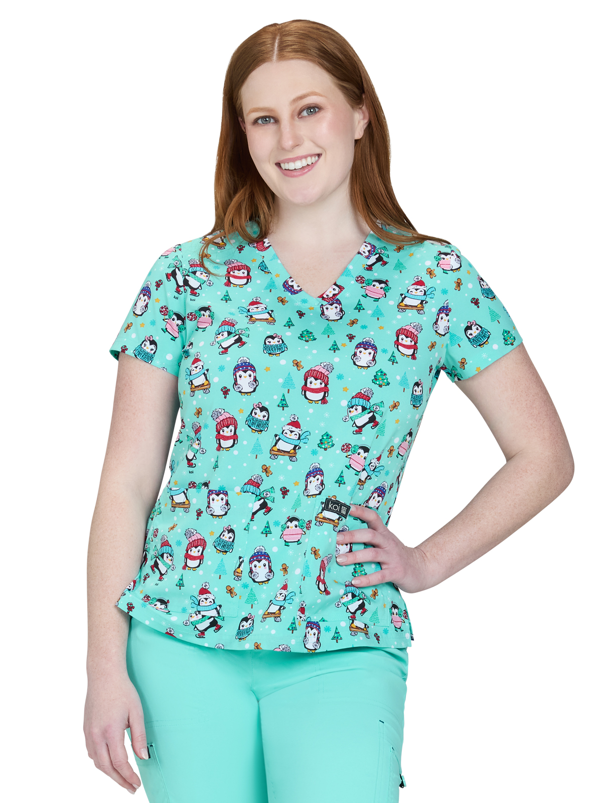 koi - Basics - Women's Two-Pocket Athletic-Inspired, Breathable Mesh Leslie Top 60