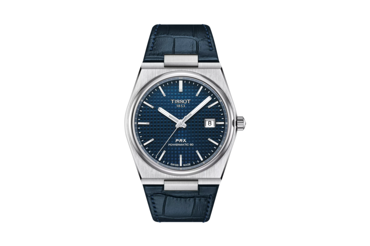Tissot PRX Powermatic 80 Blue Alligator Leather Strap Watch 2