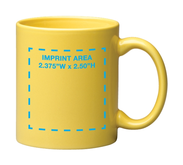 11 oz Yellow C Handle Mug