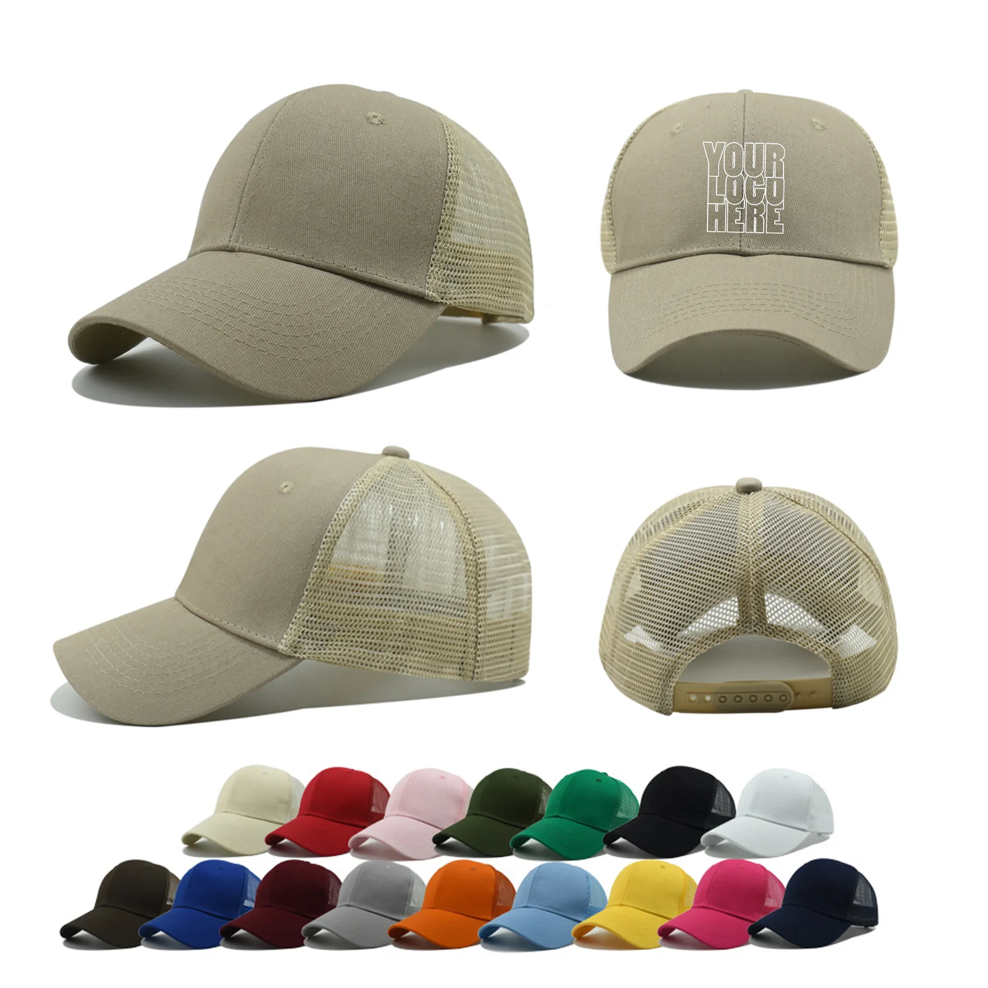 Baseball Cap Mesh Black Trucker Hat