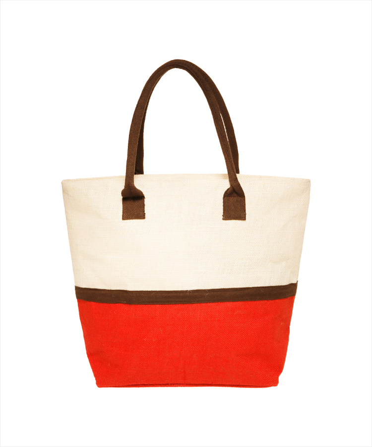 Union Printed - Two-Tone Jute Beach Tote Bags, custom tote bag with logo imprint 6