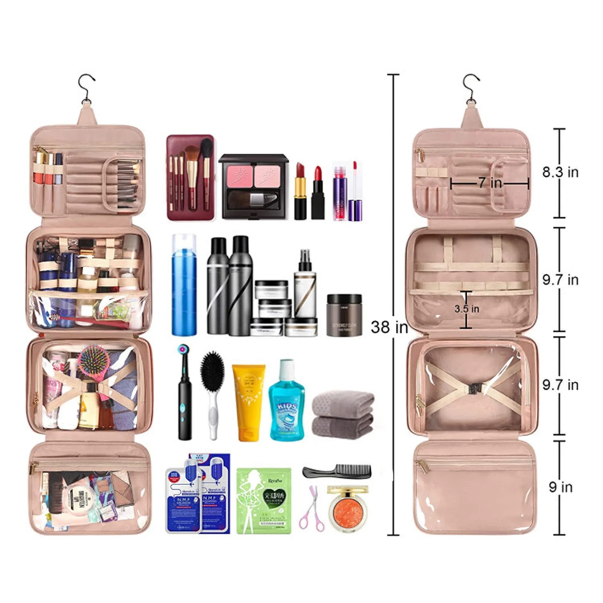 Fashionable Travel Portable Storage Toiletry & Makeup Bag 8