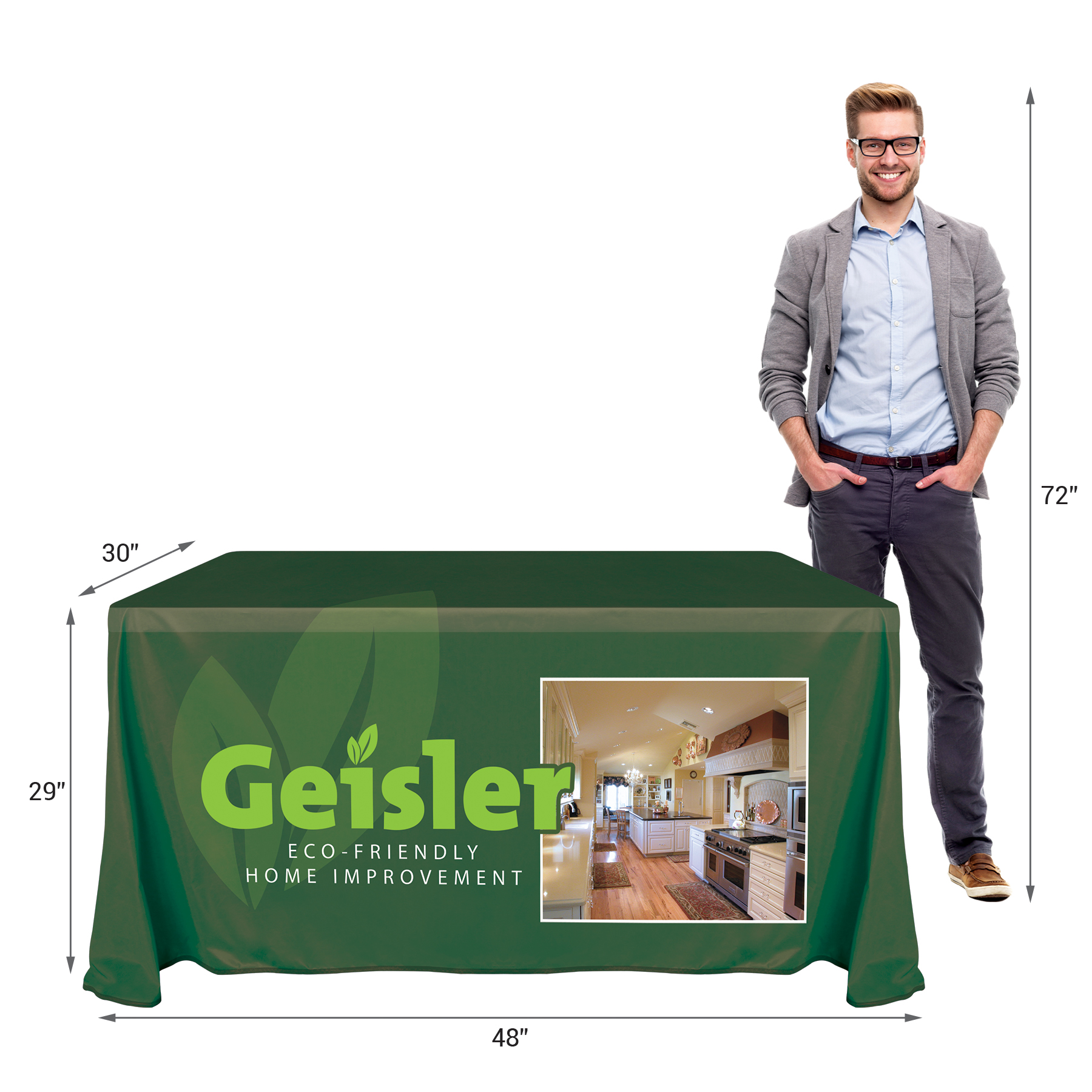 4' Knit Polyester Custom Throw Style Table Cover 2