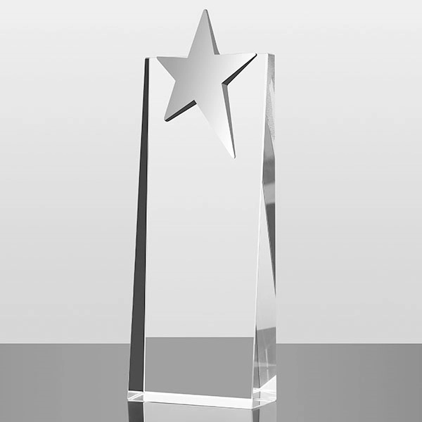 Crystal Plaque Trophy With Metal Star 3