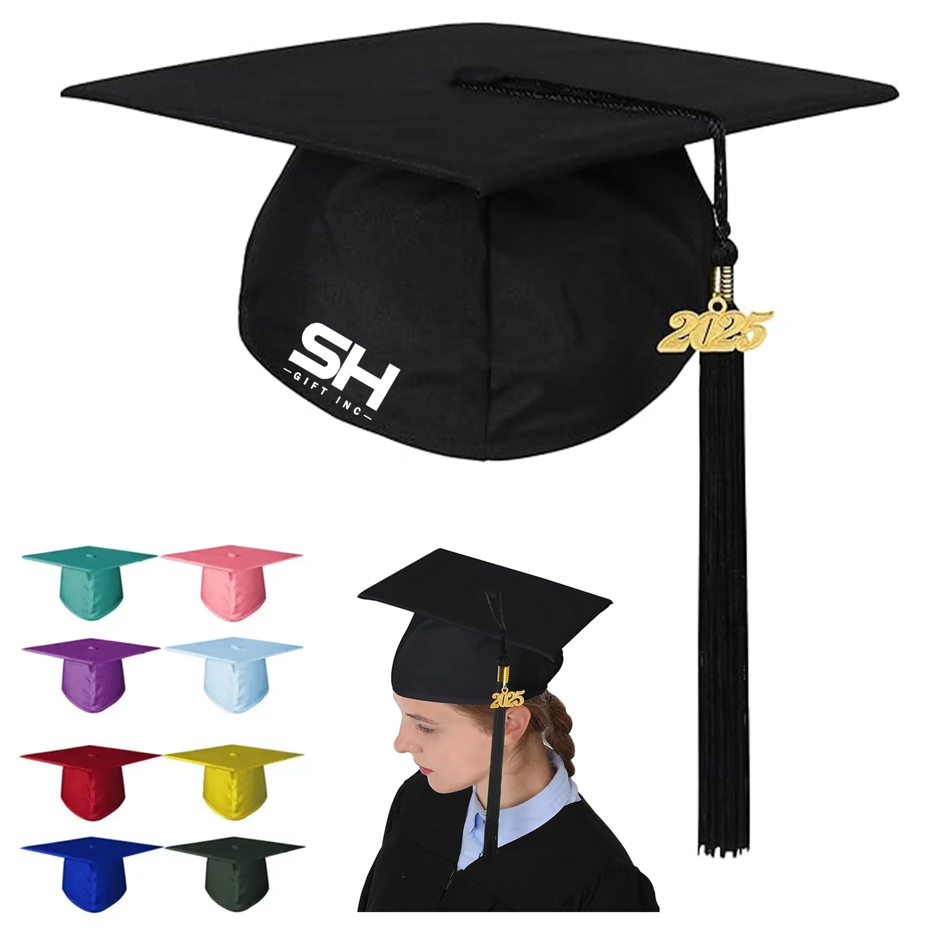 Unisex Matte Adult Graduation Cap with Tassel 3