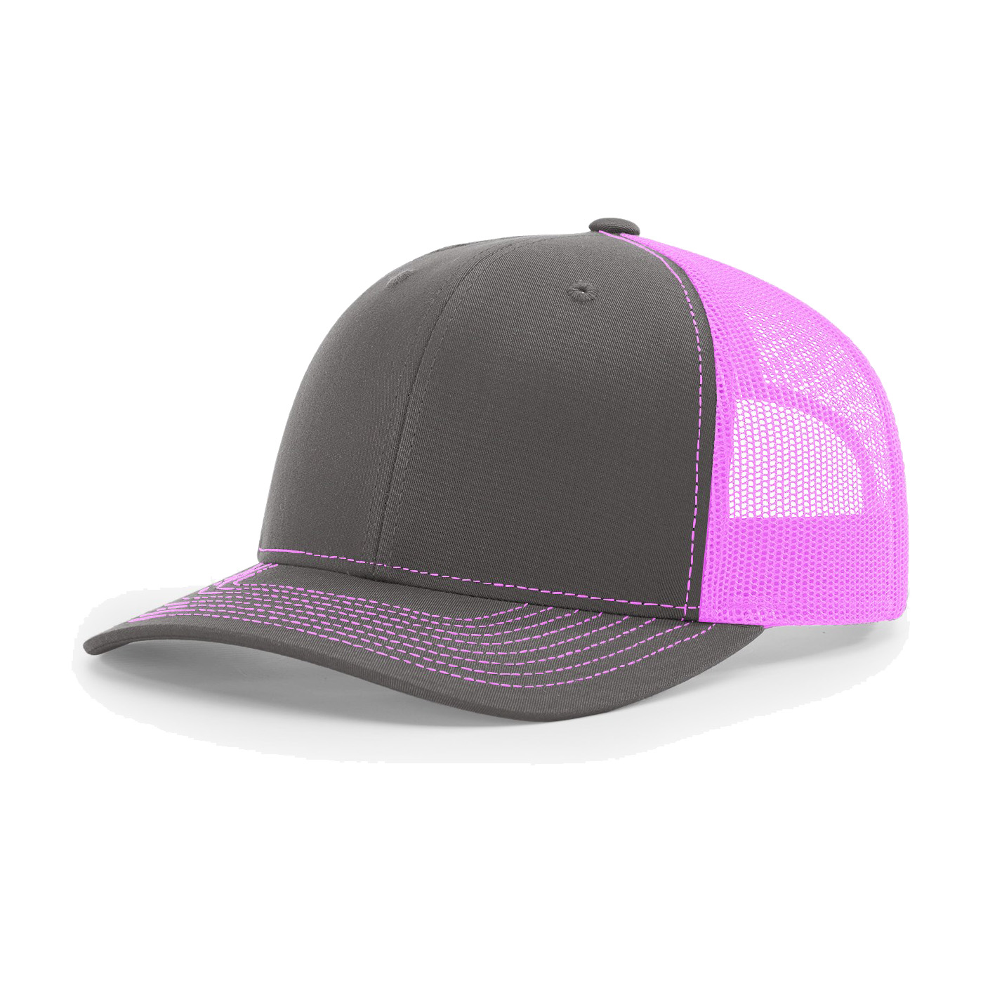Richardson 112 6-Panel Snapback Trucker Hat w/Leatherette Adhesive Patches or Embroidery 132