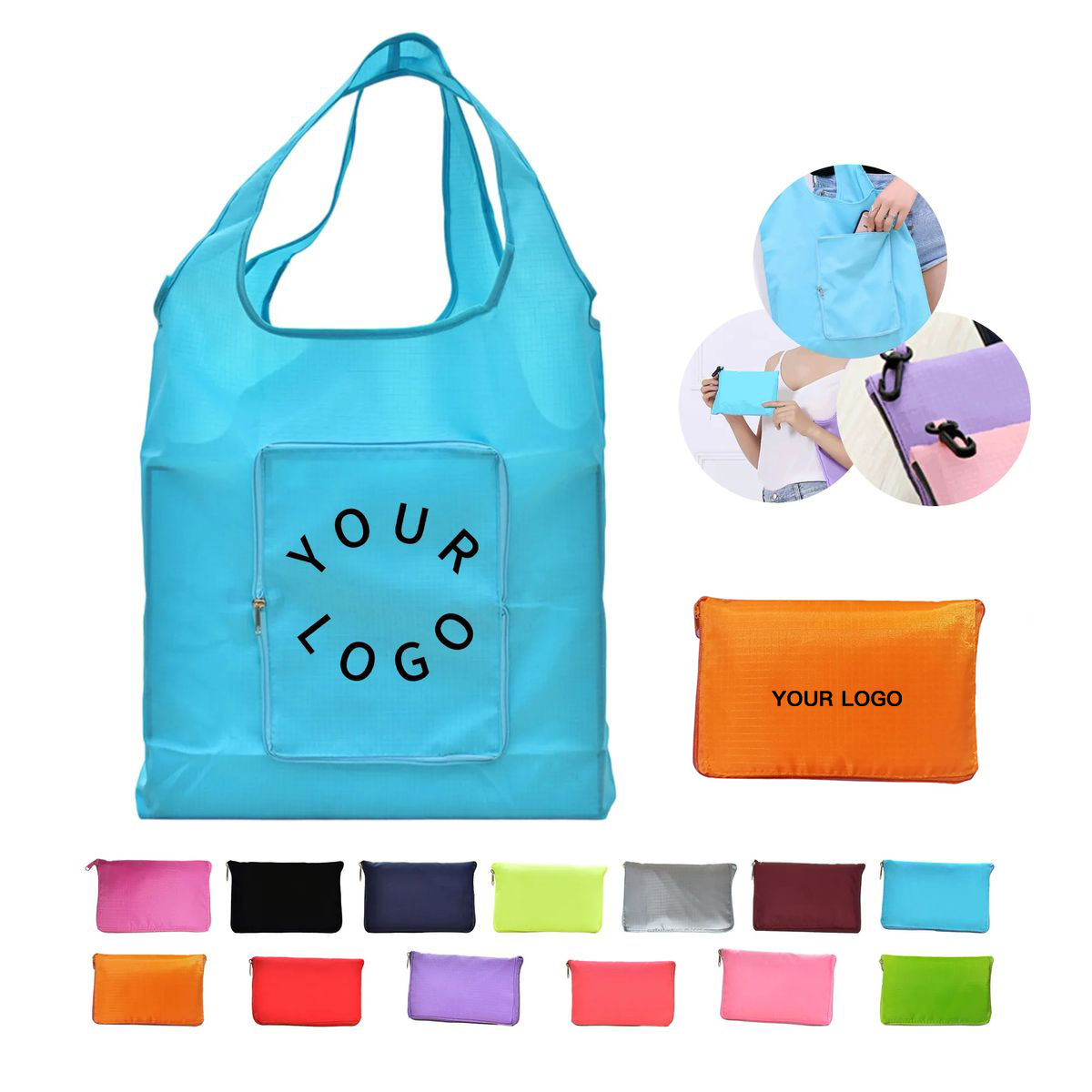 Large Capacity Foldable Tote Bag for Retail and Trade, custom tote bag with logo imprint 3