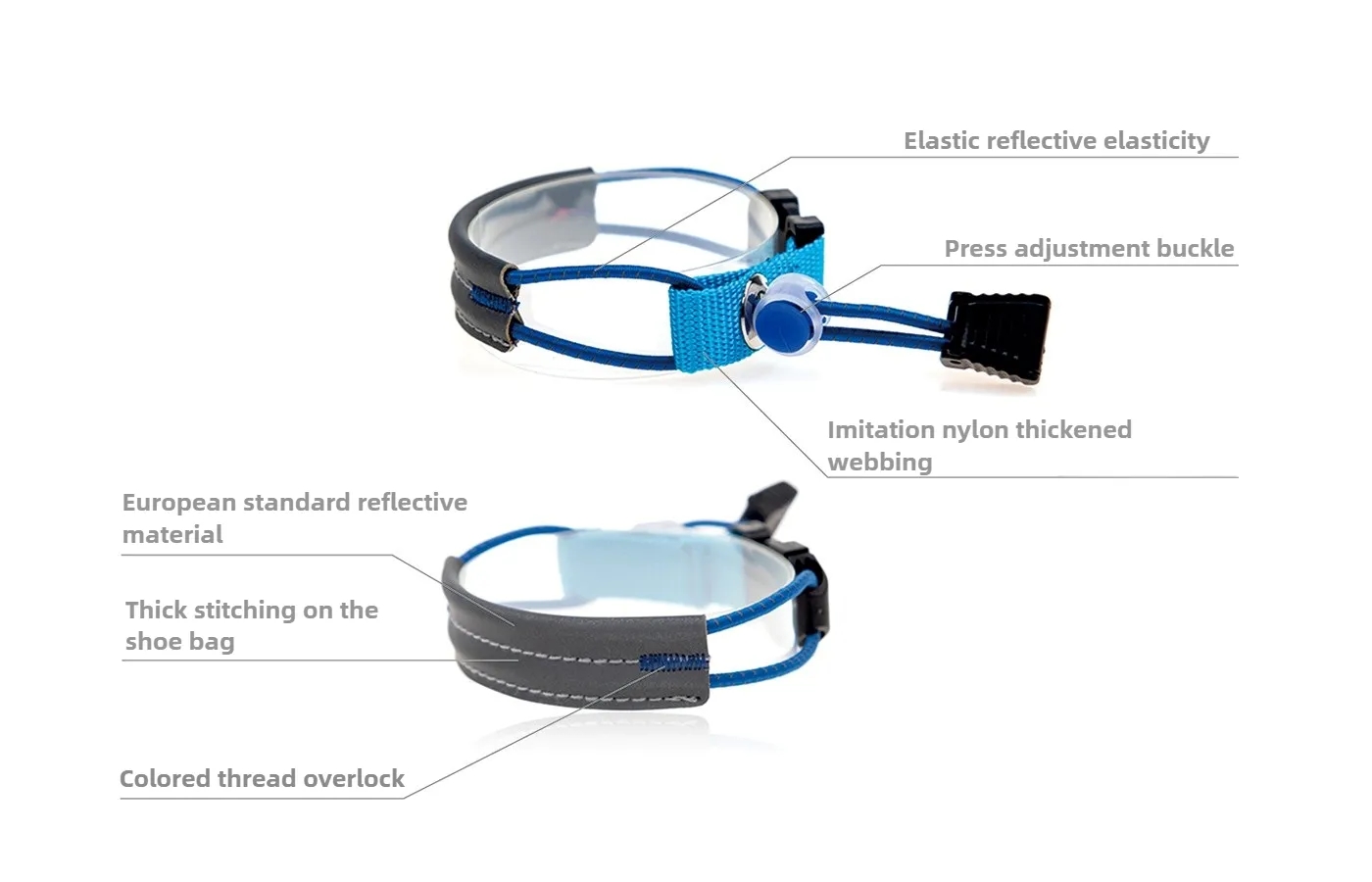 Custom Magnetic Bike Pant Strap Reflective Safety Elastic Adjustable for Cycling Jogging 6