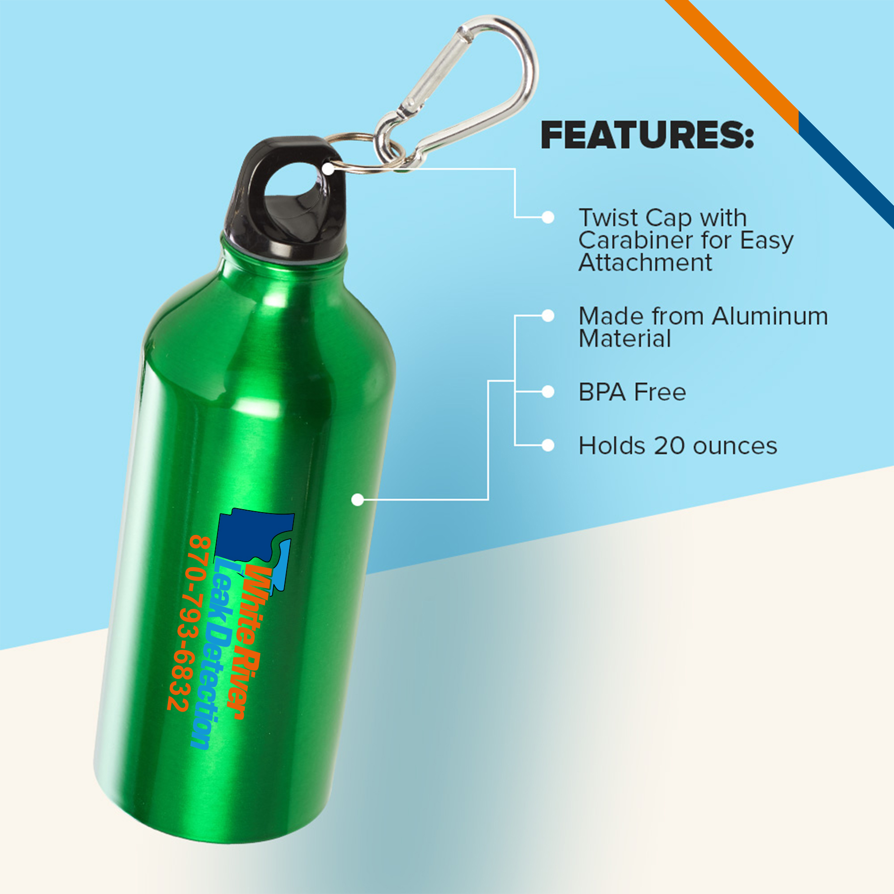 Hadwin Aluminum Water Bottle - 20 OZ. 17