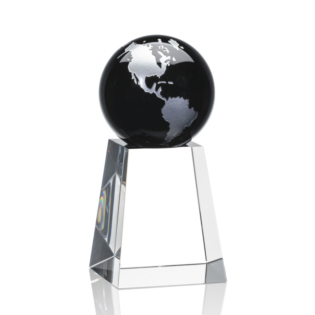 Heathcote Globe Award - Black/Silver, custom award with logo imprint 4