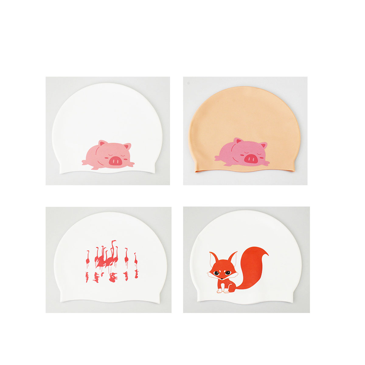 Kids Cute Pattern Silicone Swim Caps 2
