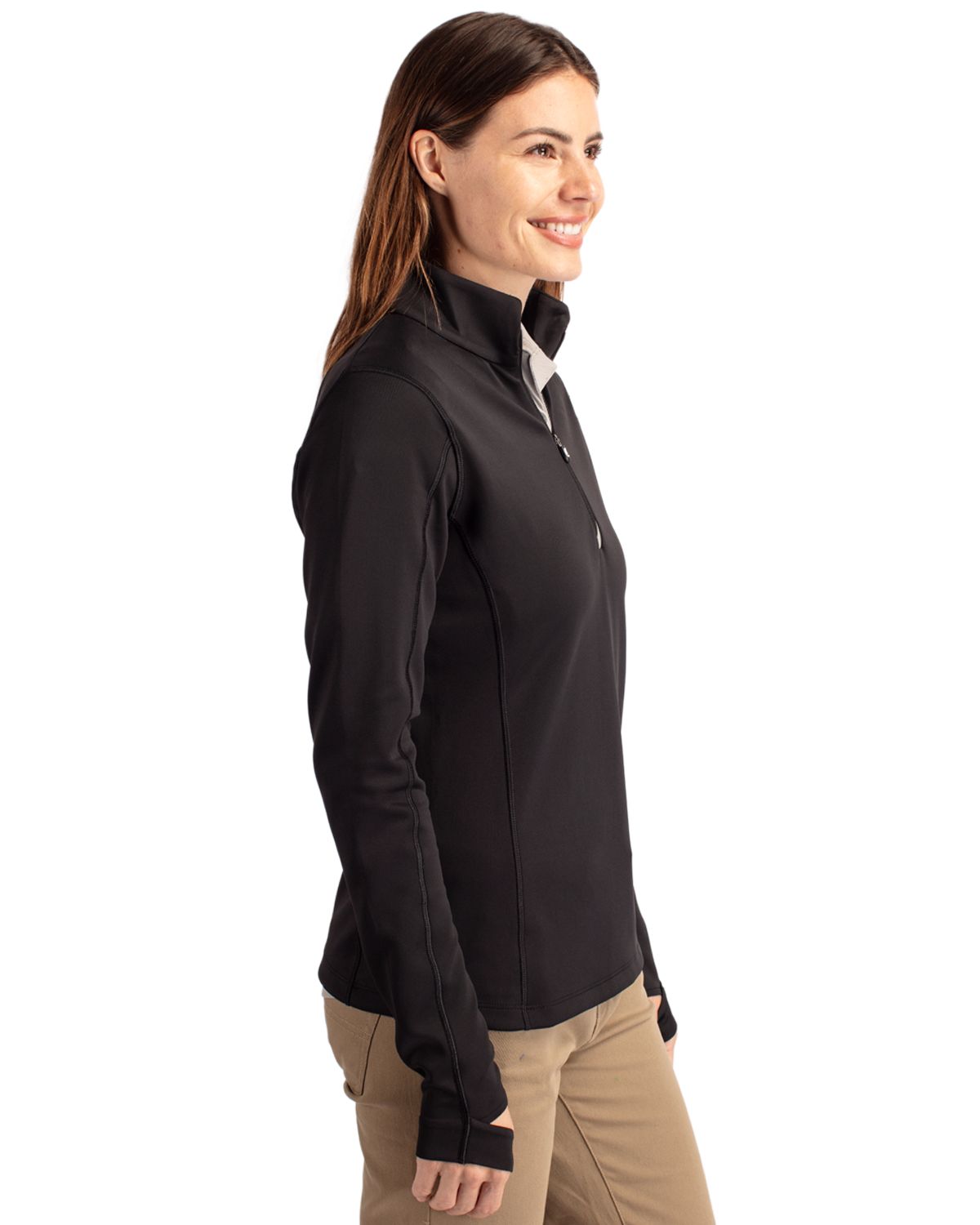 Cutter & Buck Traverse Recycled Smooth Stretch Womens Quarter Zip Pullover 87