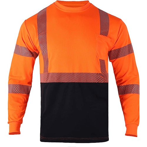 VISIPRO Long Sleeve Reflective Front Colorblock Safety Polo 10