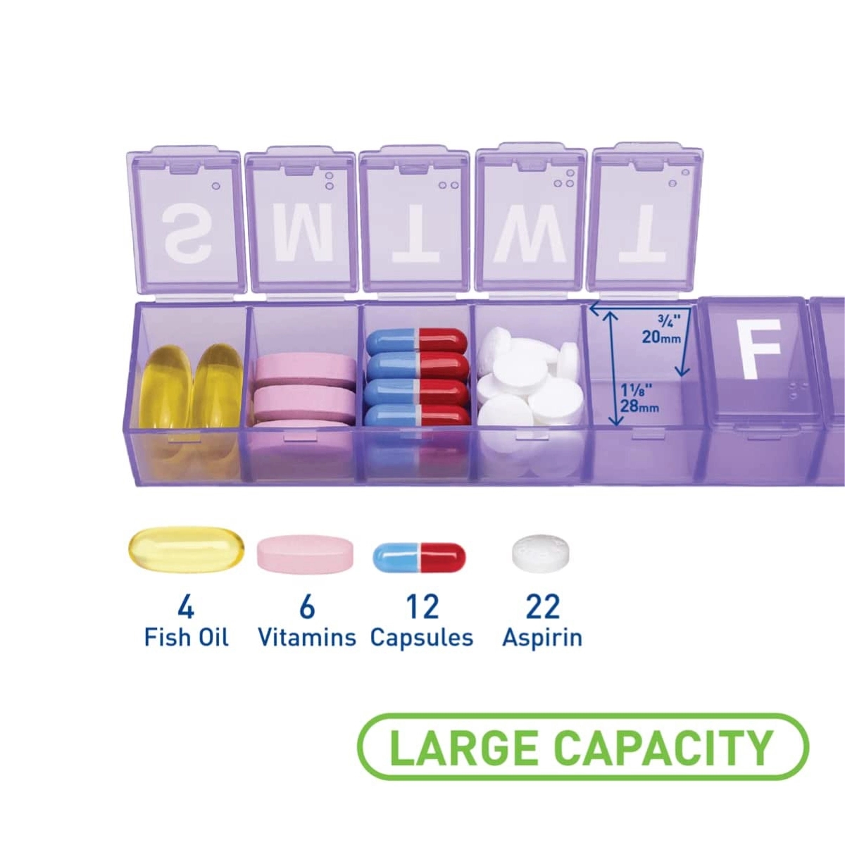 Weekly (7-Day) Pill Organizer Vitamin and Medicine Box 3