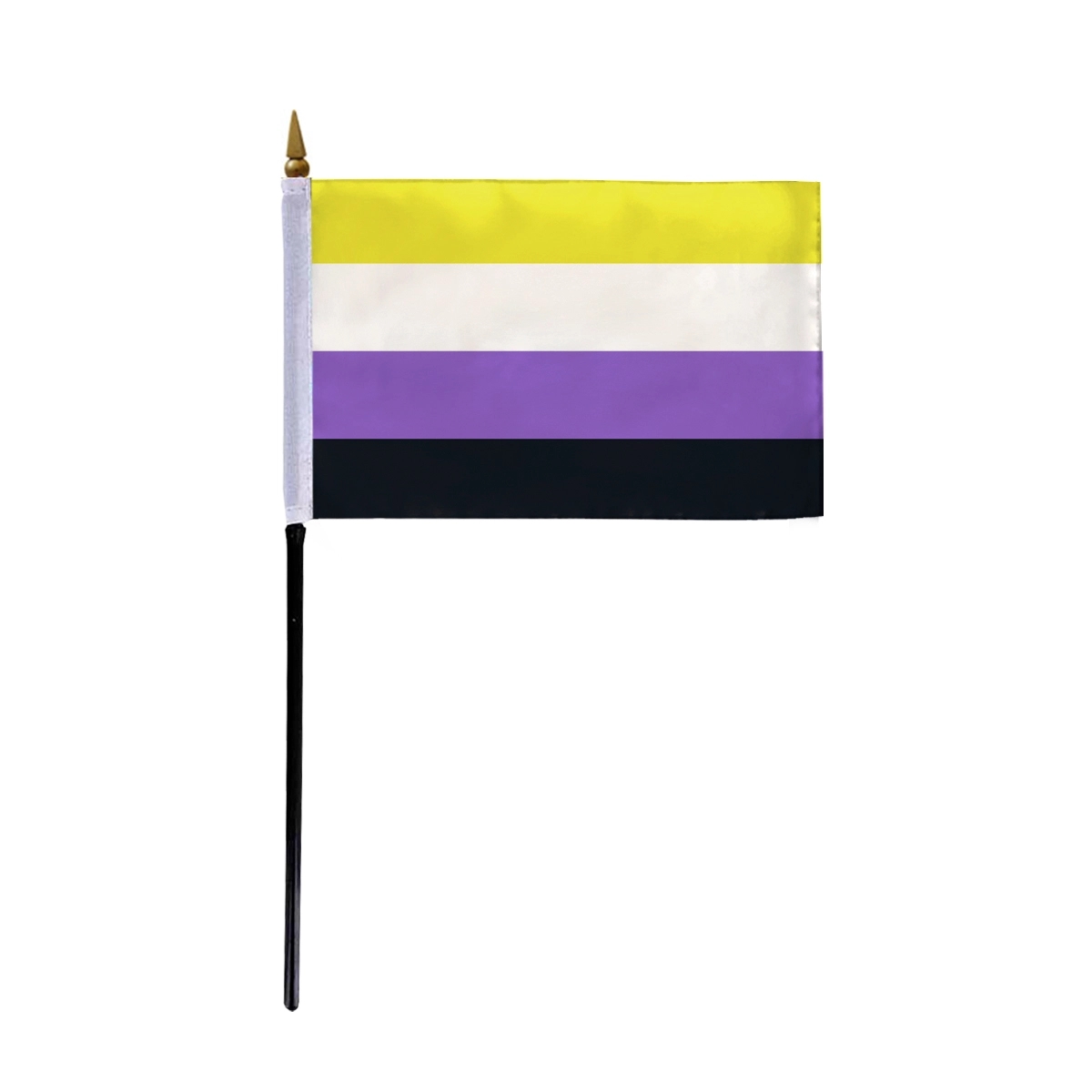 1ply Non-Binary Pride Stick Flag (Printed) 2