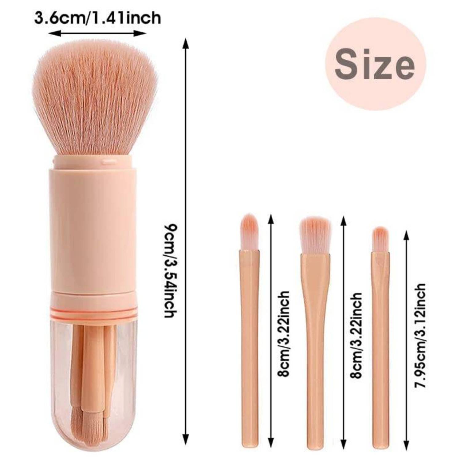 4 in 1 Portable Travel Makeup Brush Set 2