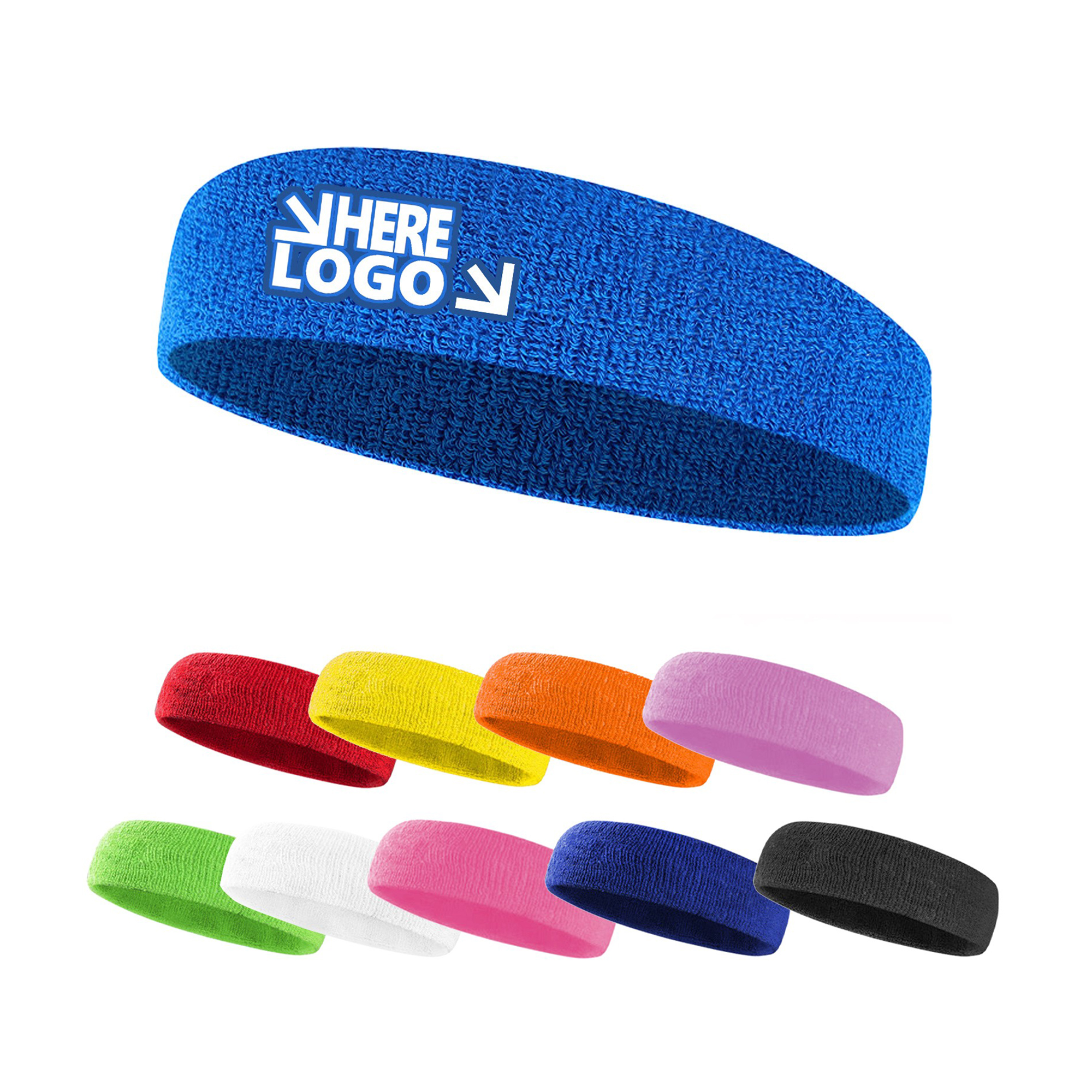 Elastic Terry Cotton Headband Gym Yoga Sweatproof Band 13