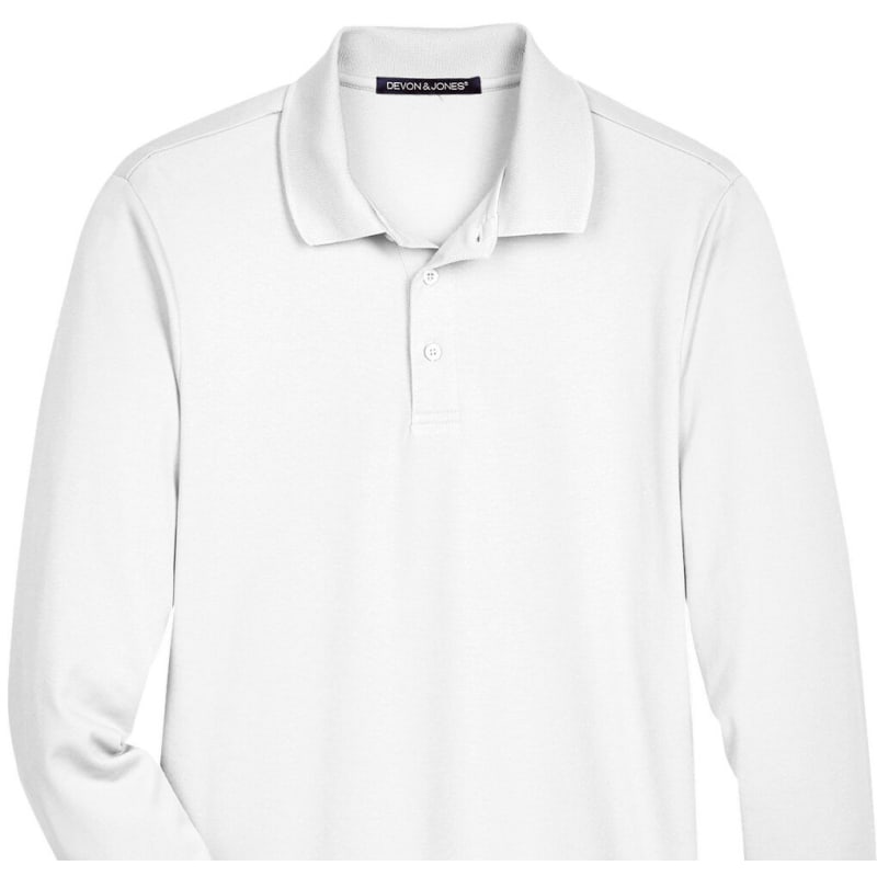 Devon & Jones CrownLux Performance™ Men's Plaited Long Sleeve Polo 25